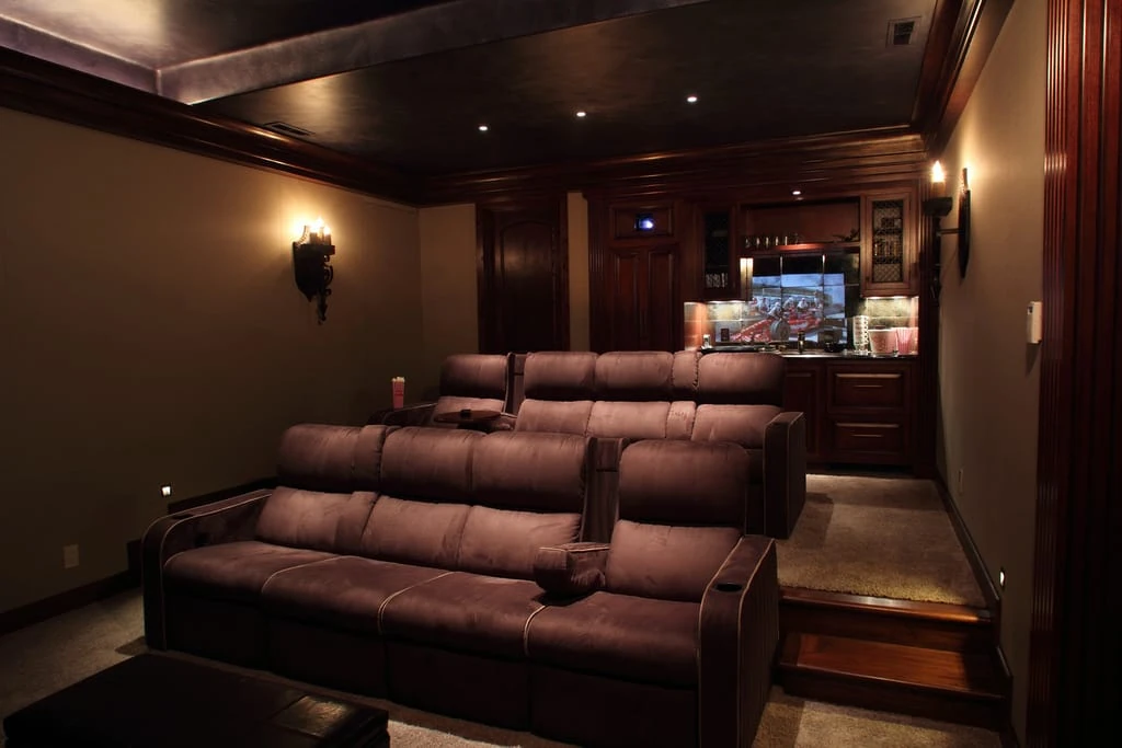 Elegant living room interior for a home theatre setup in Dubai